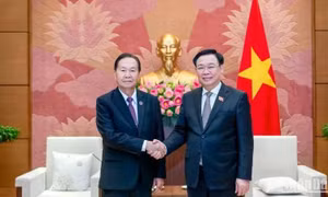 Chủ tịch Quốc hội Vương Đình Huệ tiếp Phó Chủ tịch Quốc hội Lào