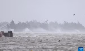 Siêu bão Yagi mang theo mưa to, gió lớn tàn phá đảo Hải Nam (Trung Quốc)