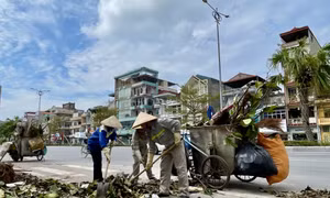 Huy động lực lượng làm sạch môi trường sau bão