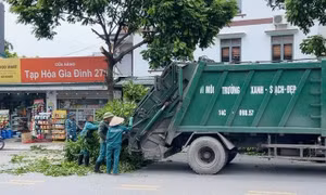 Nỗ lực thu gom rác thải, khắc phục hậu quả mưa bão