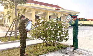 Doanh trại chính quy, xanh - sạch - đẹp ở Ban CHQS TX Quảng Yên