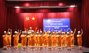 Điện lực Quảng Ninh phát động đẩy mạnh xây dựng văn hóa an toàn lao động năm 2023