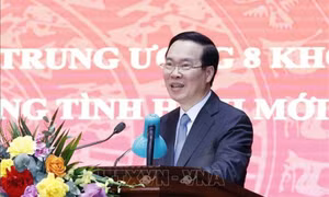 Chủ tịch nước Võ Văn Thưởng dự Hội nghị tổng kết thực hiện Chiến lược bảo vệ Tổ quốc