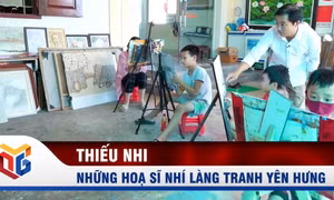 Những họa sĩ nhí làng tranh Yên Hưng
