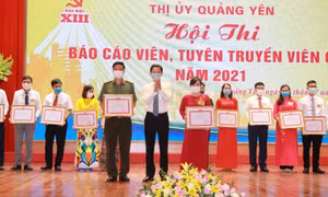 TX Quảng Yên: 16 thí sinh tham dự Hội thi báo cáo viên, tuyên truyền viên giỏi năm 2021