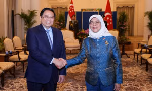 Thủ tướng Phạm Minh Chính hội kiến Tổng thống Singapore Halimah Yacob