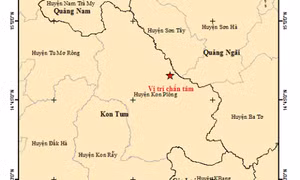 Hai trận động đất liên tiếp ở Kon Tum và Quảng Nam