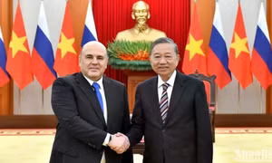 Tổng Bí thư Tô Lâm tiếp Thủ tướng Nga Mikhail Mishustin