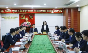 Phó Bí thư Thường trực Tỉnh ủy Trịnh Thị Minh Thanh dự sinh hoạt chi bộ Cơ quan Đảng ủy Khối các cơ quan tỉnh