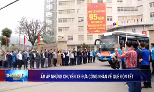 Ấm áp những chuyến xe đưa công nhân về quê đón Tết