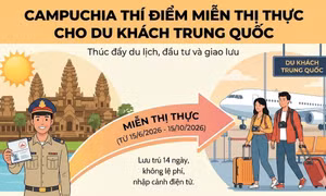 Campuchia thí điểm miễn thị thực cho du khách Trung Quốc
