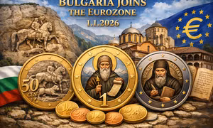 Thiết kế đồng xu euro kỷ niệm sự kiện Bulgaria gia nhập Eurozone