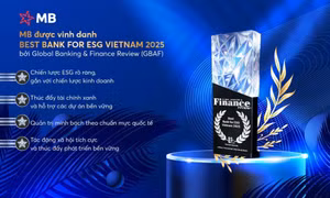 MB được vinh danh “Best Bank for ESG Vietnam 2025” bởi Global Banking & Finance Review