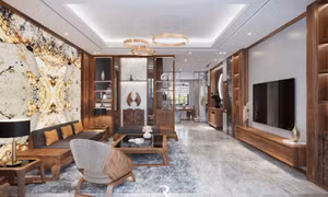 Chiêm ngưỡng vẻ đẹp ngôi nhà nội thất gỗ óc chó 6 tỷ
