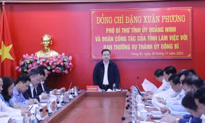 Phó Bí thư Tỉnh ủy Đặng Xuân Phương làm việc với Ban Thường vụ Thành ủy Uông Bí
