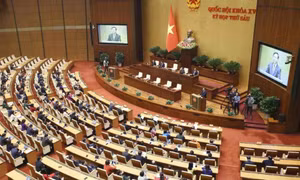 Đại biểu biểu quyết thông qua Nghị quyết Kỳ họp thứ 6, Quốc hội khóa XV
