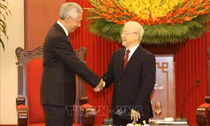 Tổng Bí thư Nguyễn Phú Trọng tiếp Thủ tướng Singapore Lý Hiển Long