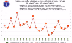 Ngày 4/8: Ca COVID-19 mới tăng nhẹ, 3 bệnh nhân đang thở oxy