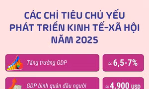 Các chỉ tiêu chủ yếu phát triển kinh tế-xã hội năm 2025