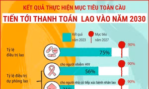 Kết quả thực hiện mục tiêu toàn cầu tiến tới thanh toán bệnh lao vào năm 2030