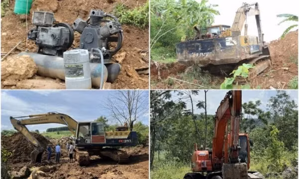 Bắt 4 nhóm khai thác trái phép hơn 1 nghìn tấn đá ở Nghệ An
