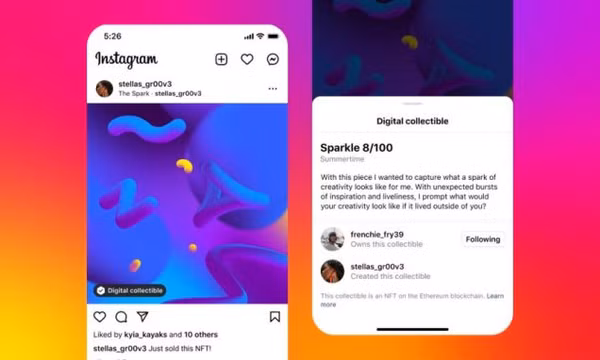 Instagram bắt đầu thử nghiệm NFT
