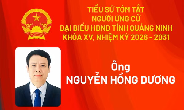 Tiểu sử ứng cử viên đại biểu HĐND tỉnh khóa XV Nguyễn Hồng Dương