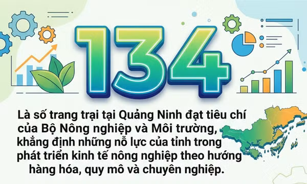 134 - là số trang trại tại Quảng Ninh đạt tiêu chí của Bộ Nông nghiệp và Môi trường