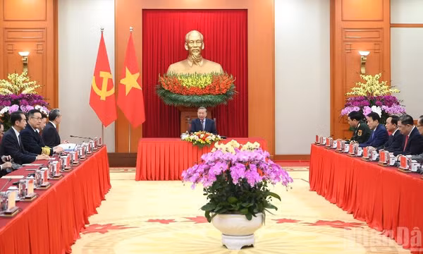 Tổng Bí thư Tô Lâm tiếp Bộ trưởng Ngoại giao, Quốc phòng, Công an Trung Quốc sang dự Hội nghị về cơ chế đối thoại chiến lược 3+3