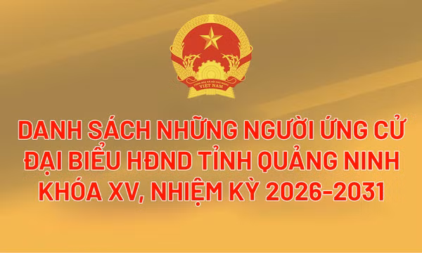 Danh sách những người ứng cử đại biểu HĐND tỉnh Quảng Ninh khóa XV, nhiệm kỳ 2026-2031