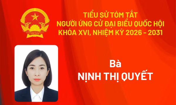 Tiểu sử ứng cử viên đại biểu Quốc hội khóa XVI Nịnh Thị Quyết
