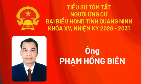 Tiểu sử ứng cử viên đại biểu HĐND tỉnh khóa XV Phạm Hồng Biên
