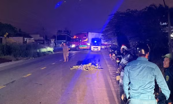 Người đi xe máy tử vong khi va chạm với xe đầu kéo lùi vào vựa thanh long