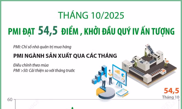 PMI đạt 54,5 điểm, ngành sản xuất Việt Nam khởi đầu quý 4 ấn tượng