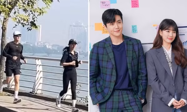 Xôn xao video Suzy và Kim Seon Ho chạy bộ ở Hồ Tây