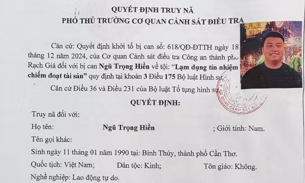 Thuê xe ô tô tự lái rồi bỏ trốn, đối tượng ở Cần Thơ bị truy nã