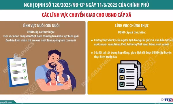 Từ 1/7/2025, chuyển giao lĩnh vực con nuôi và chứng thực cho UBND cấp xã