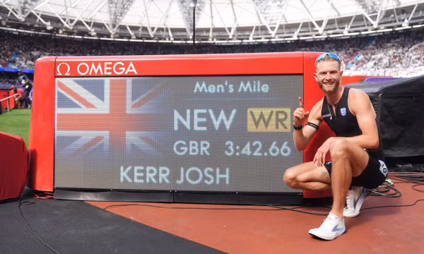 Josh Kerr phá kỷ lục điền kinh thế giới cự ly 1 dặm nam tồn tại suốt 27 năm