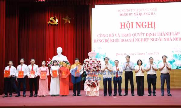 Thành lập Đảng bộ Khối doanh nghiệp ngoài Nhà nước xã Quảng Hà, tháng 7-2026