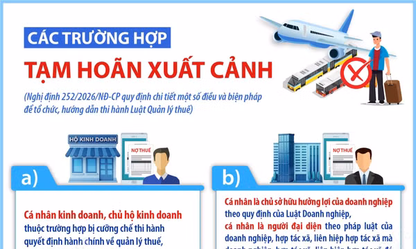 Các trường hợp tạm hoãn xuất cảnh quy định tại Luật Quản lý thuế