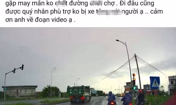Vượt đèn đỏ, bị phạt, lái xe tải lên mạng chửi rủa người ghi hình báo CSGT