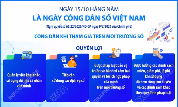 Ngày 15/10 hằng năm là Ngày Công dân số Việt Nam