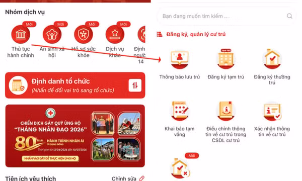 Hướng dẫn thông báo lưu trú trên VNeID khi có người ở lại nhà qua đêm