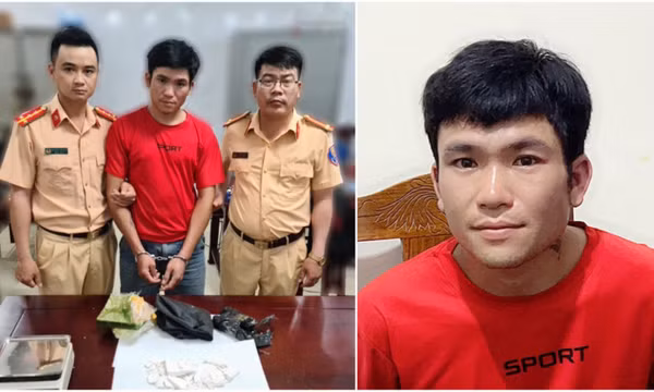 Cảnh sát giao thông bắt kẻ xách thuê 1 bánh heroin
