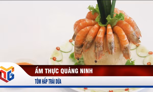 Tôm hấp trái dừa