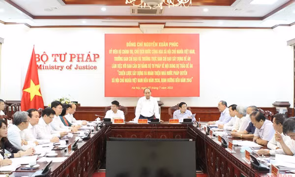 Chủ tịch nước chủ trì làm việc với Bộ Công an, Bộ Tư pháp về Đề án xây dựng Nhà nước pháp quyền
