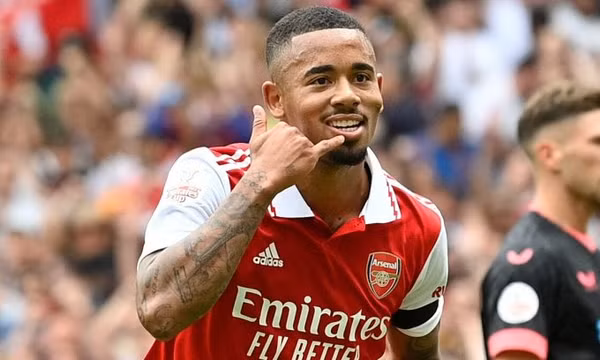 Tiền đạo Gabriel Jesus ghi hat-trick cho Arsenal