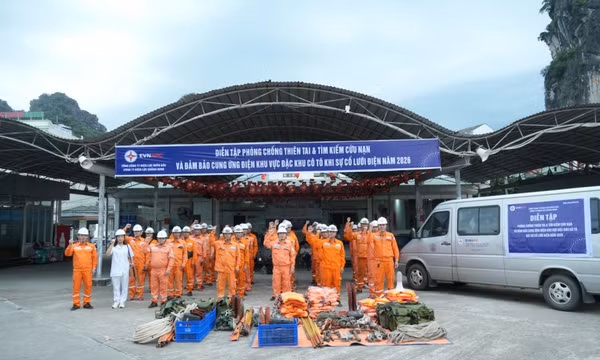 Công ty Điện lực Quảng Ninh diễn tập ứng phó thiên tai, bảo đảm điện cho đặc khu Cô Tô