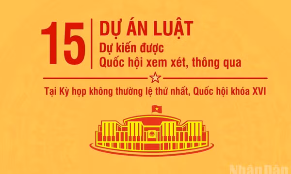 15 dự án luật dự kiến được xem xét, thông qua tại Kỳ họp không thường lệ thứ nhất, Quốc hội khóa XVI