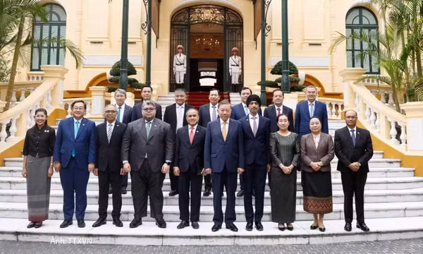 Tổng Bí thư, Chủ tịch nước Tô Lâm tiếp Đại sứ, Đại biện các nước ASEAN tại Hà Nội đến chào xã giao